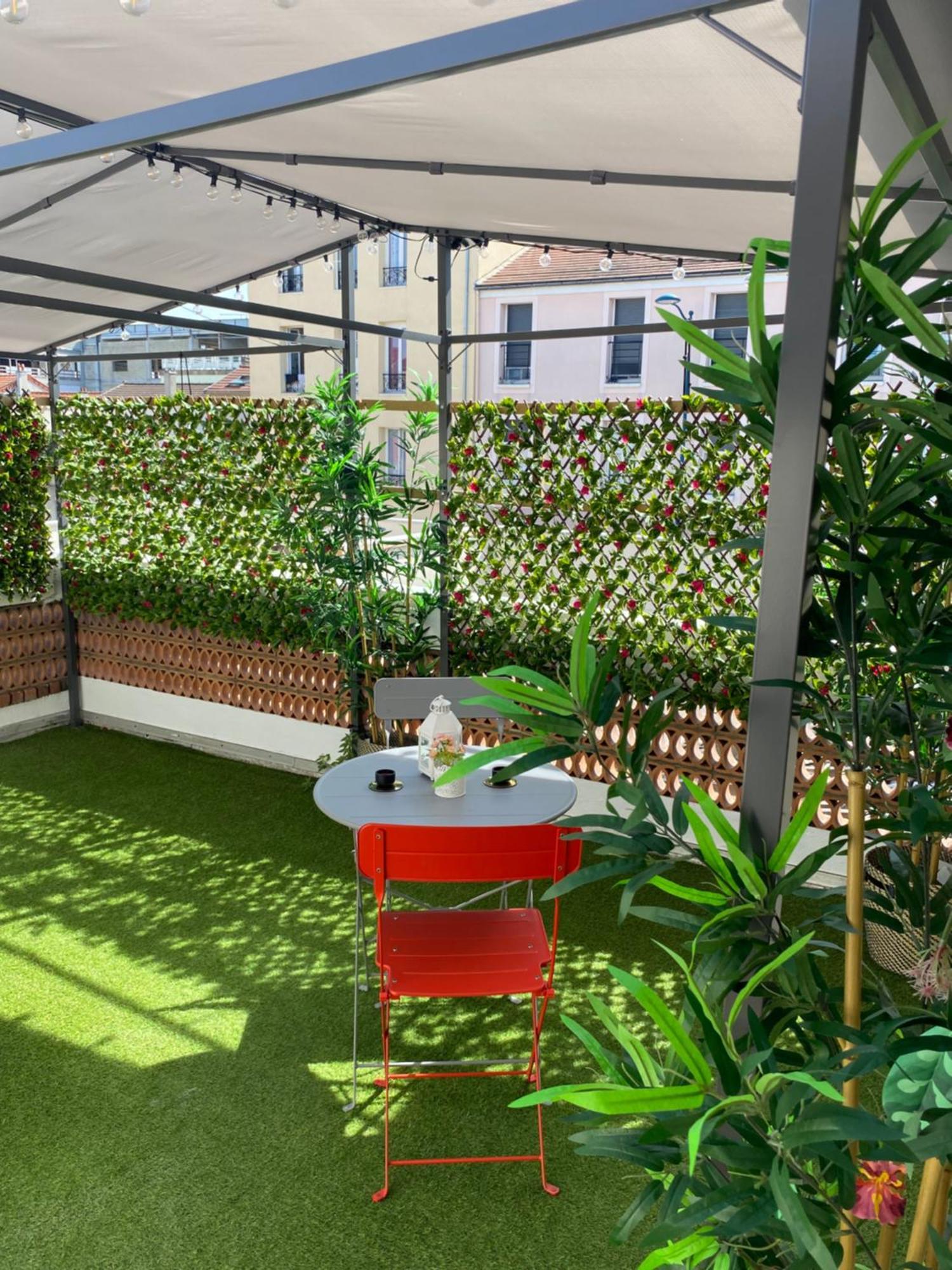Paris-Eiffel, Bienvenue -Terrasse -Netflix Lägenhet Pantin Exteriör bild